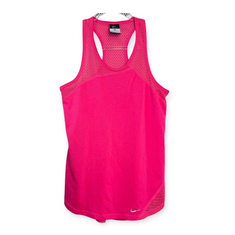 Nike Dri-FIT Womens Pink Mesh Racerback Running Training Tank Top Size Small